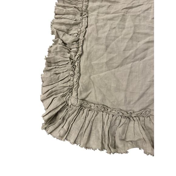 MATTEO Los Angeles Heather Gray Euro Pillow Sham Linen Raffles Square Home Decor - Picture 4 of 6